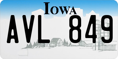 IA license plate AVL849
