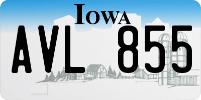 IA license plate AVL855