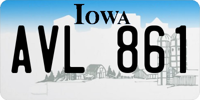 IA license plate AVL861