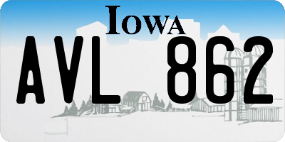IA license plate AVL862