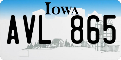 IA license plate AVL865