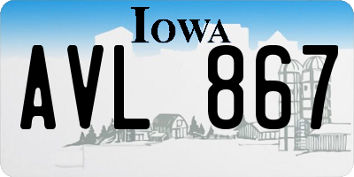 IA license plate AVL867