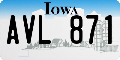 IA license plate AVL871