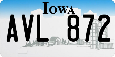 IA license plate AVL872