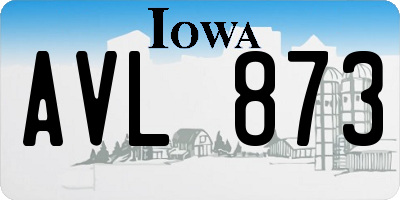 IA license plate AVL873