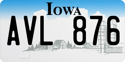 IA license plate AVL876