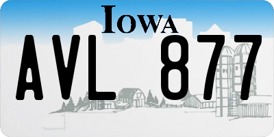 IA license plate AVL877