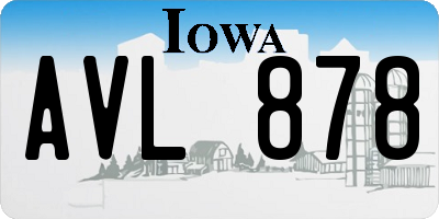 IA license plate AVL878