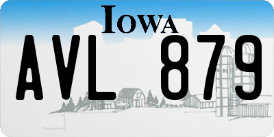 IA license plate AVL879