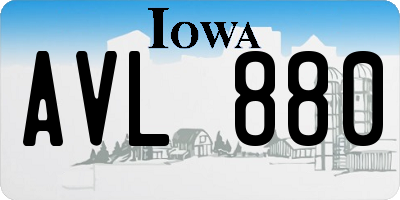IA license plate AVL880