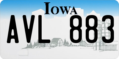 IA license plate AVL883