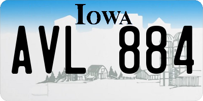 IA license plate AVL884