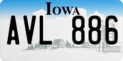 IA license plate AVL886