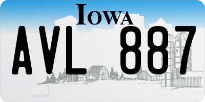 IA license plate AVL887