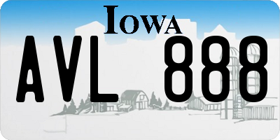 IA license plate AVL888