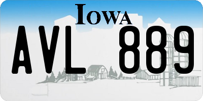 IA license plate AVL889