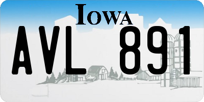 IA license plate AVL891