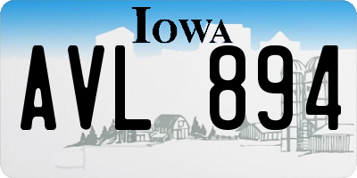 IA license plate AVL894
