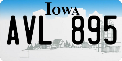 IA license plate AVL895