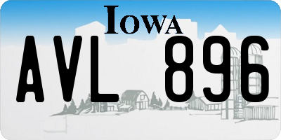 IA license plate AVL896