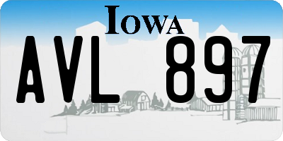 IA license plate AVL897
