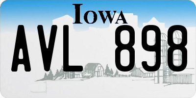 IA license plate AVL898