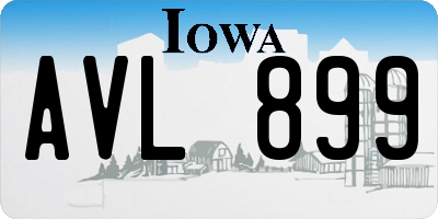 IA license plate AVL899