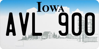 IA license plate AVL900