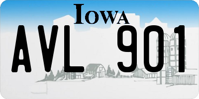 IA license plate AVL901