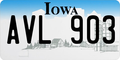 IA license plate AVL903