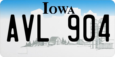IA license plate AVL904