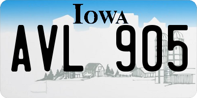 IA license plate AVL905