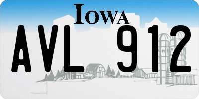 IA license plate AVL912