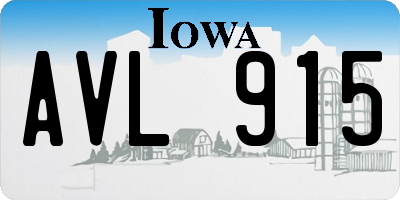 IA license plate AVL915