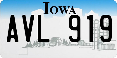 IA license plate AVL919