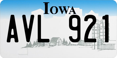 IA license plate AVL921