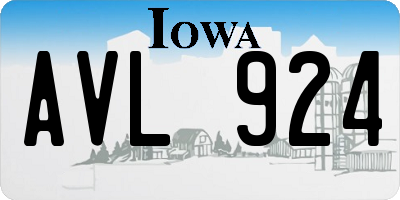 IA license plate AVL924