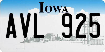 IA license plate AVL925