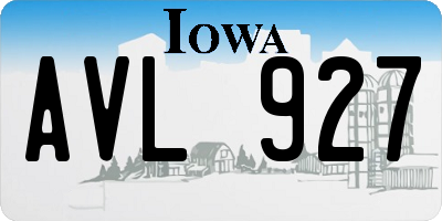 IA license plate AVL927