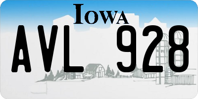 IA license plate AVL928