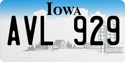 IA license plate AVL929