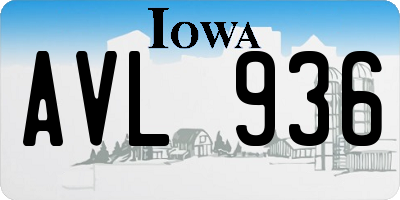 IA license plate AVL936