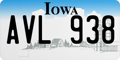 IA license plate AVL938