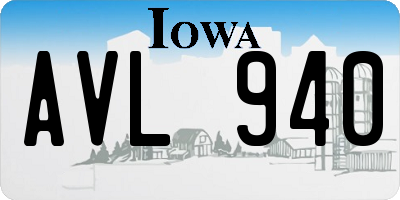 IA license plate AVL940
