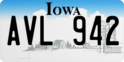 IA license plate AVL942
