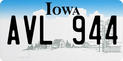 IA license plate AVL944