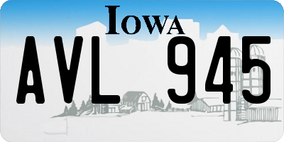 IA license plate AVL945