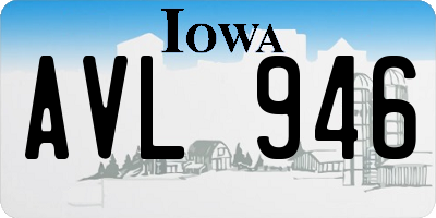 IA license plate AVL946