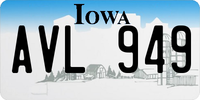IA license plate AVL949