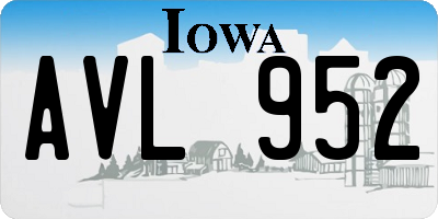 IA license plate AVL952